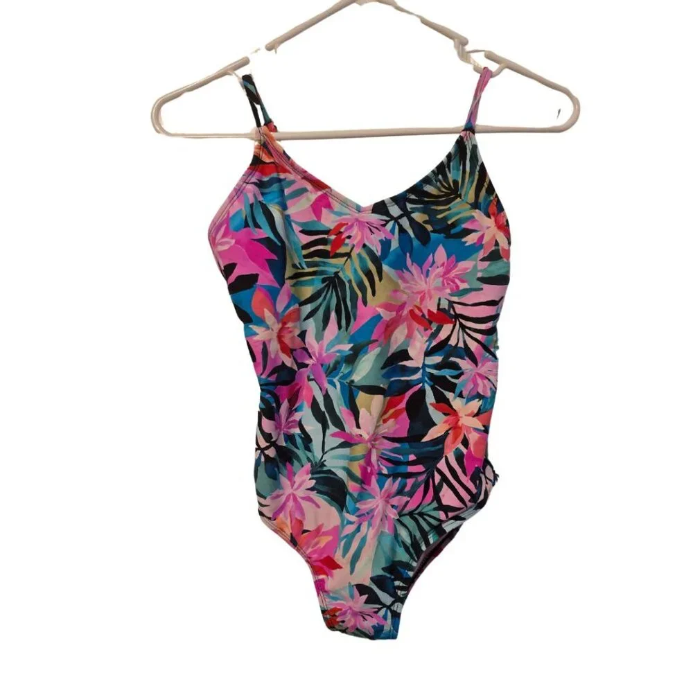 Raisins Raisins Big Girls Tropical Floral Printed One-Piece Swimsuit - Size 14